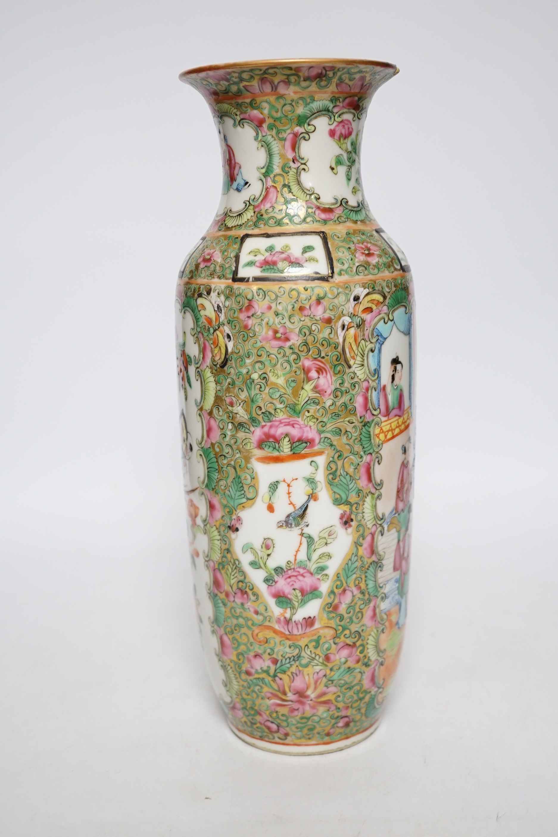 A 19th century Chinese famille rose vase, 30cm